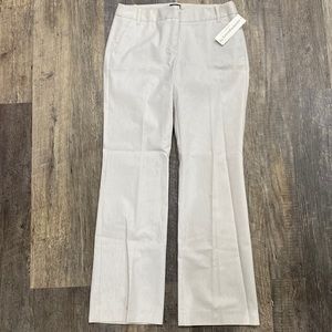 Gray and white dress pants